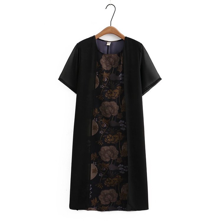 Dress False Two-piece Suit Elegant Chiffon