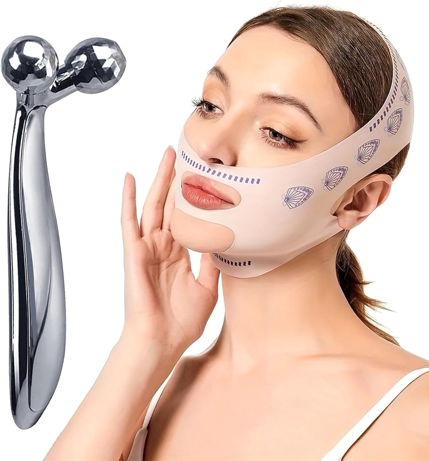 Masajeador Facial - Rouleau De Massage Visage Carla Barber - Ayuda Contra El Envejecimiento, Mejora Inmunidad, Retracta La Piel