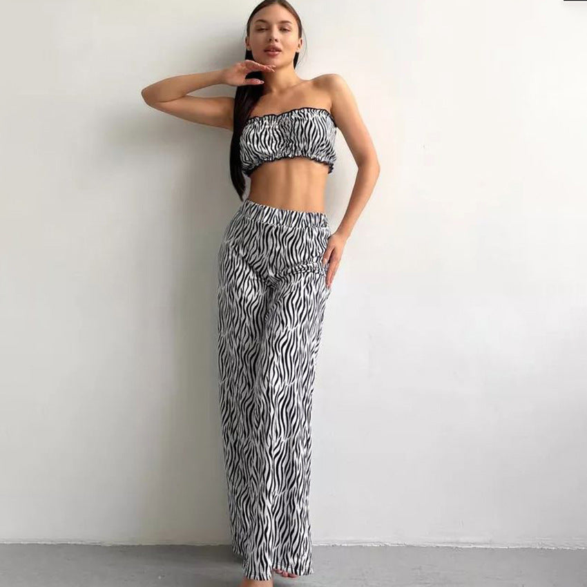 New Style Tube Top Short And Pants Loungewear
