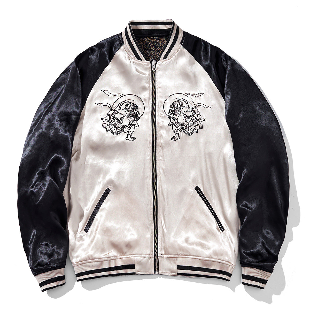 Heavy Duty Reversible Casual Embroidery Baseball Jacket