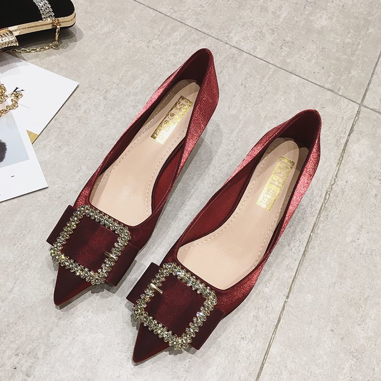 Satin Girly Stiletto Pointed High Heels