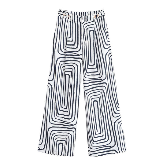Summer Fashion Printed Geometric Women's Trousers