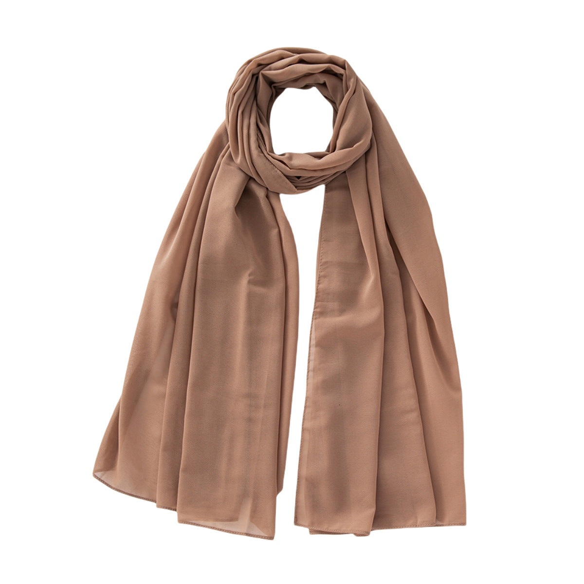 Women's Pure Color Pearl Chiffon Bubble Scarf Gauze Scarf