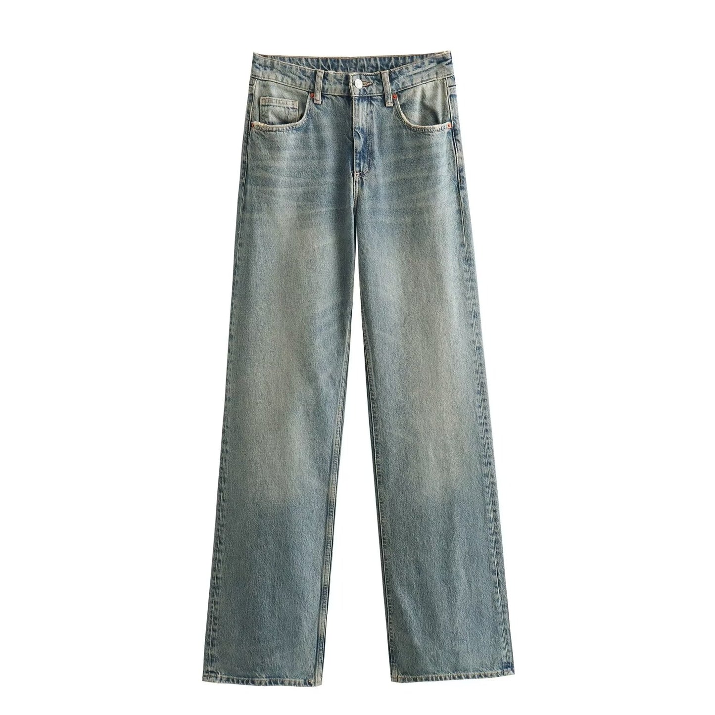 Autumn And Winter Jeans High Waist Straight Pants Women's Wide-leg Pants