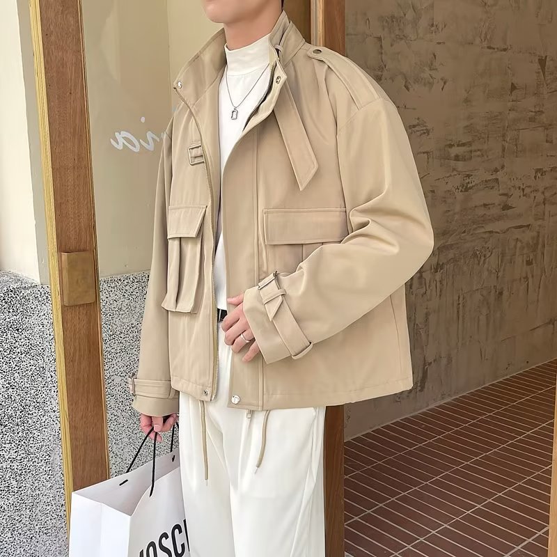 Handsome Fake Two-piece Japanese-style Retro Jacket Coat