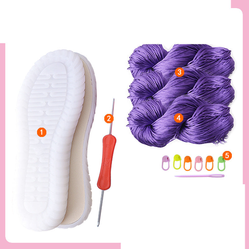 Handwoven Hollow Thread Crystal Sole Bean Shoe Material Bag