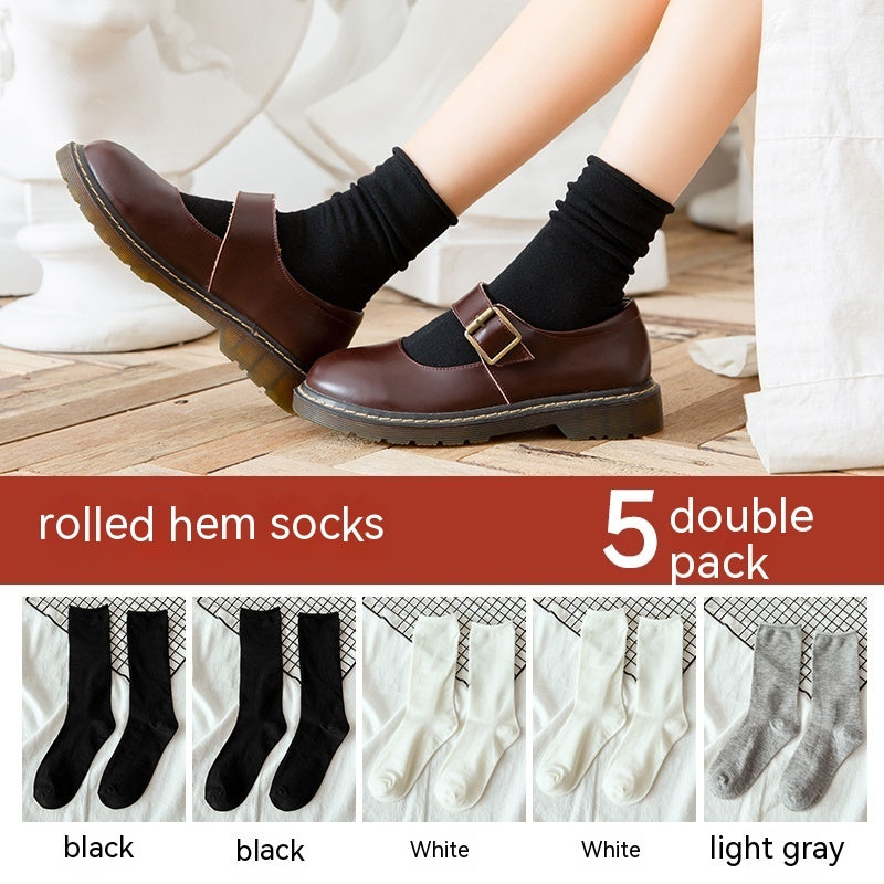 Non Pure Cotton High Tube Loafers And Socks