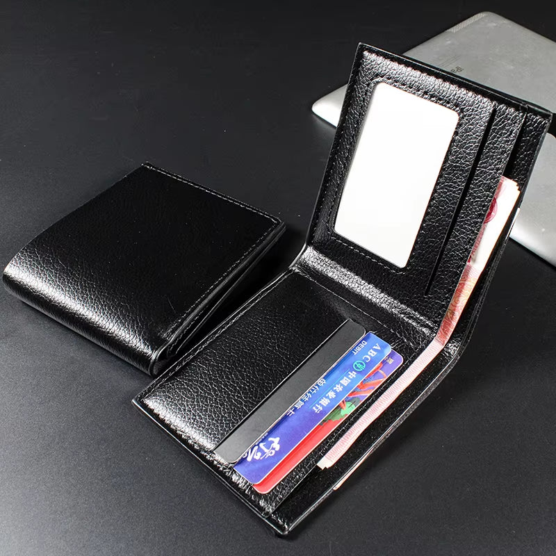 Men'S Wallet Genuine Leather Men Wallets Premium Product Real Cowhide Wallets for Man Short Black Walet Portefeuille Homme