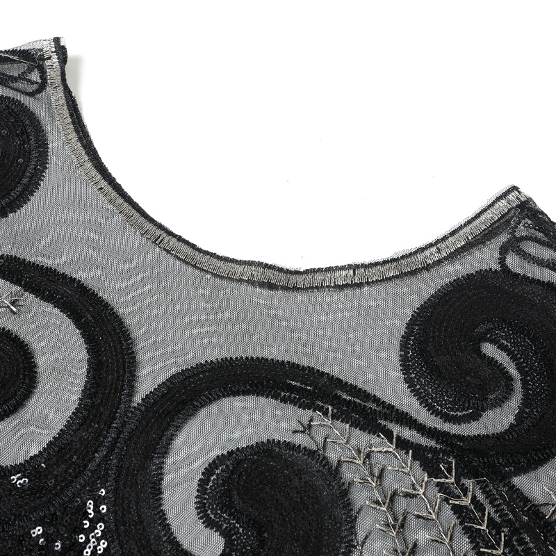 Loose Tassel Top Blouse Shawl Sequined Mesh Sequined Cloak See-through Small Outer Build