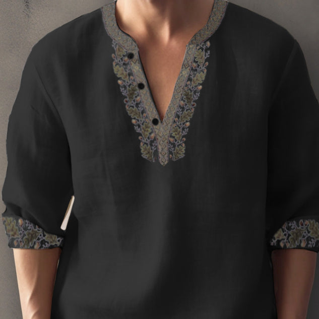 Digital Printing Bamboo Linen Long Sleeve European And American