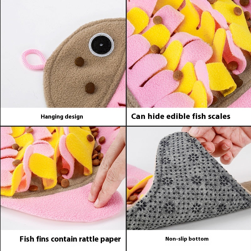 Jouet d'entraînement pour chat en forme de poisson avec couverture odorante Bol à nourriture jouet