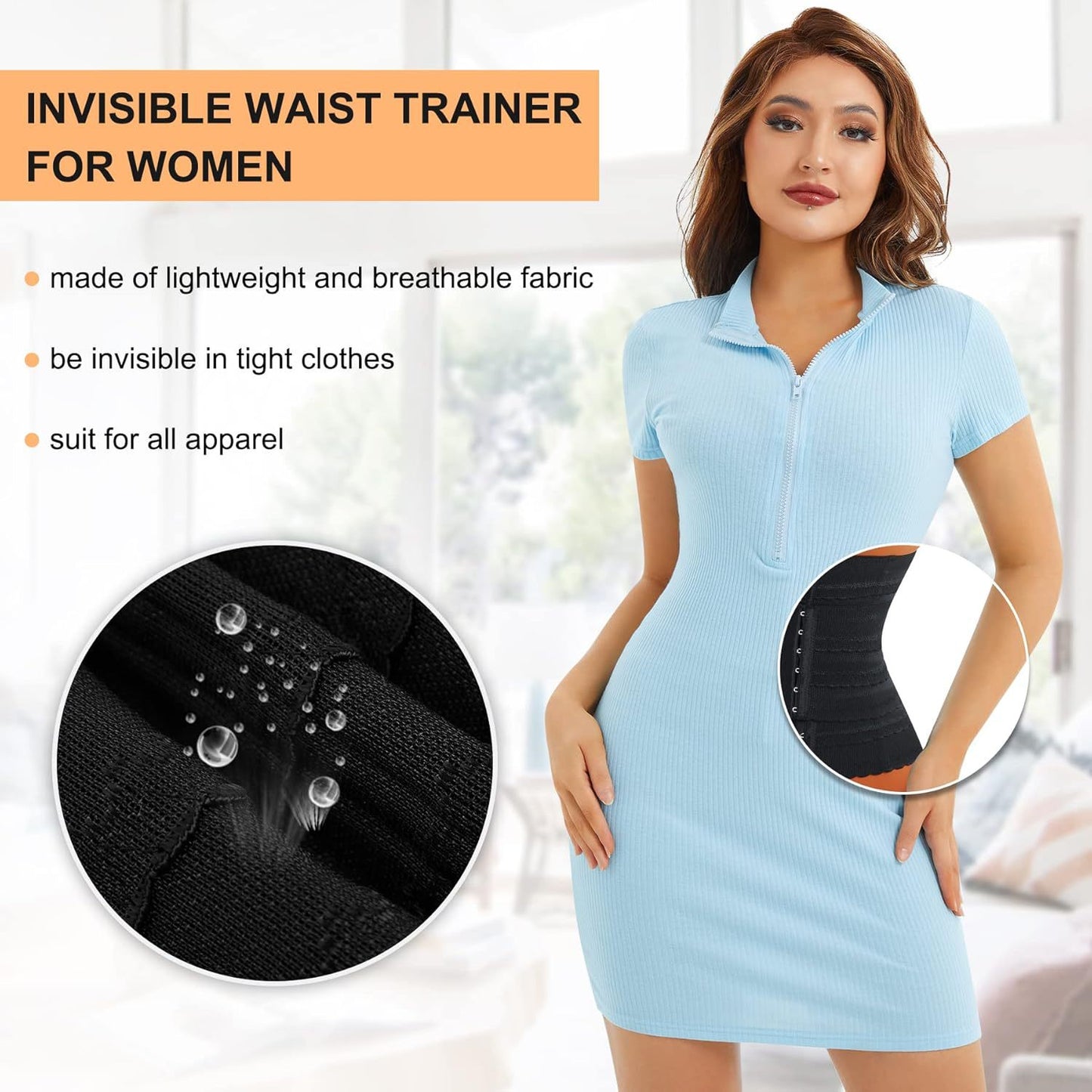 Women's Solid Color Simple Sports Belt Breasted Belly Contracting Waist Shaping Belt