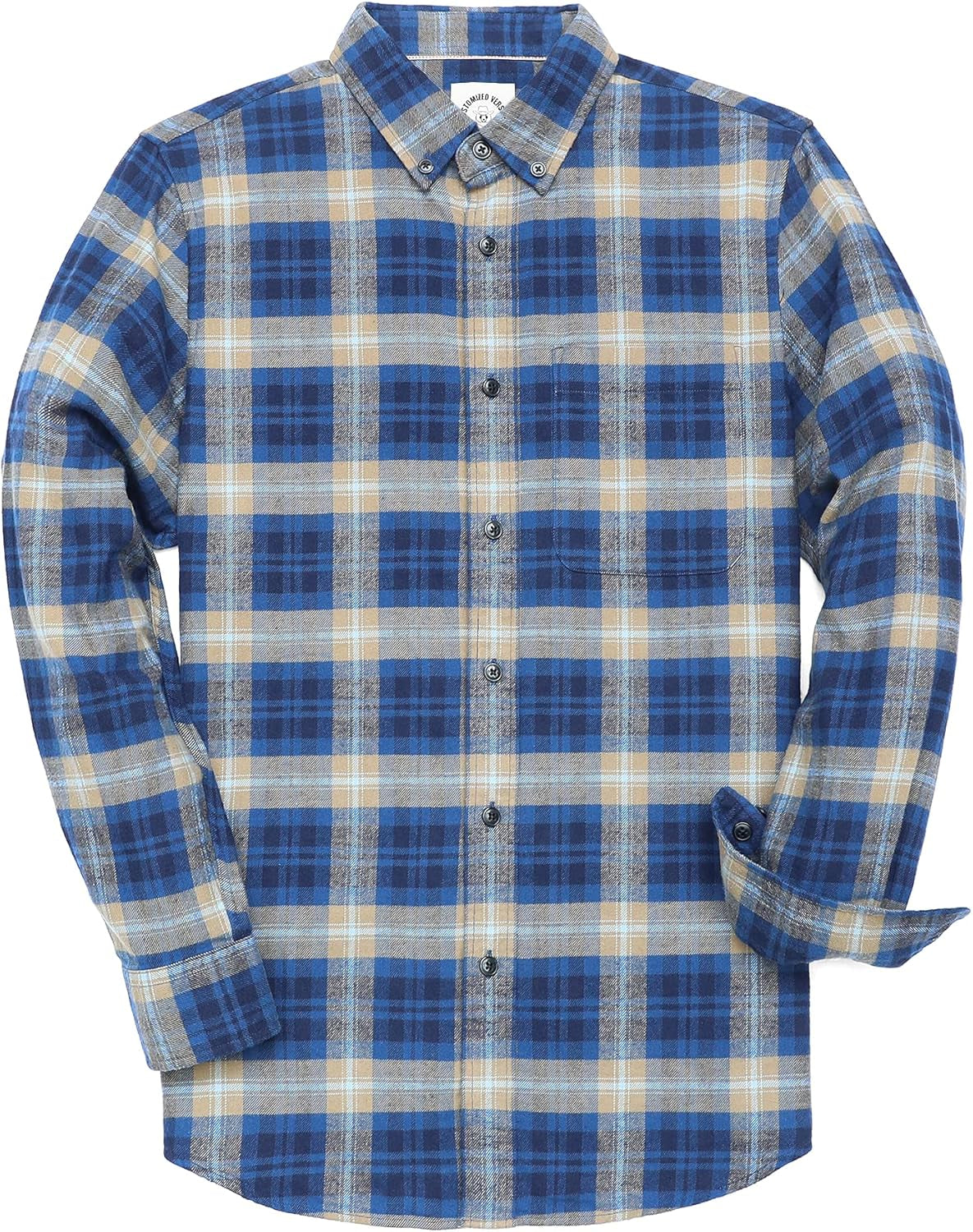® Flannel Shirt for Men Casual Button down Work Soft All Cotton Lightweight Flannel Mens Plaid Shirts Long Sleeve