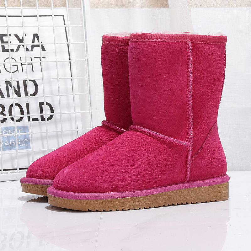 Middle Tube Plus Velvet Warm  Boots Student Cotton Shoes