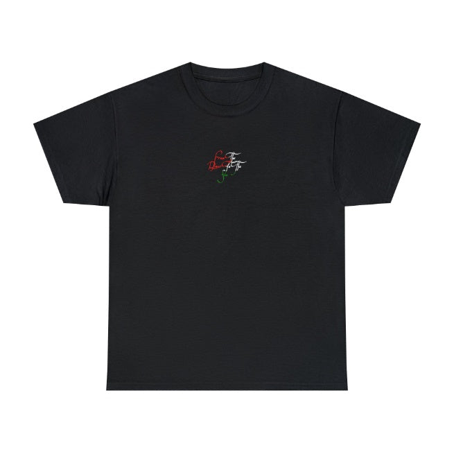 European And American Digital Printing From River To Sea Casual Round Neck Short Sleeves T-shirt
