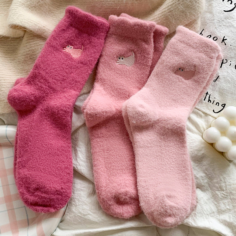 Women's Thick Thickened Plus Velvet Warm Mid-calf Length Socks
