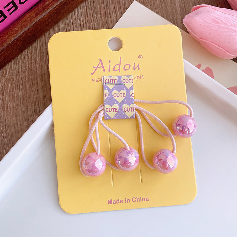 Colorful Round Beads Children's Hair String People Fish Beads