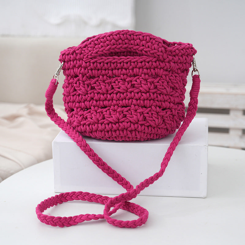 Women's Versatile Cotton Rope Woven Shoulder Bag