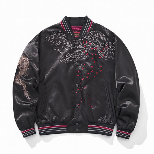 Heavy Duty Embroidered Auspicious Clouds And Flying Dragon Jacket