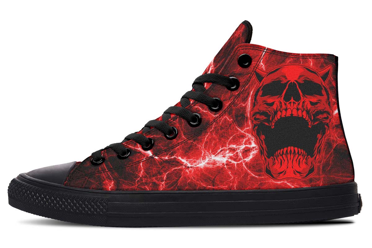 Men And Women Color Gradient Print High-top Canvas Shoes