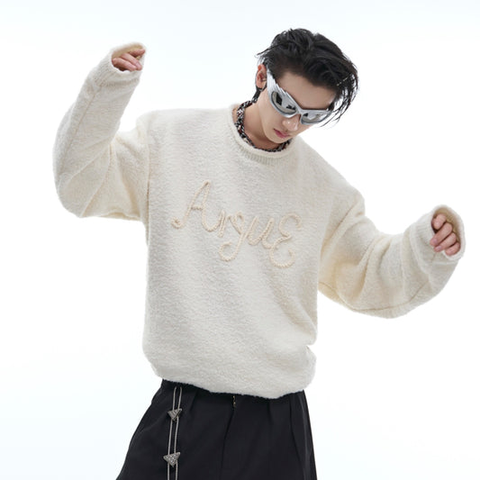 Autumn And Winter Niche Plush Stereo Embroidered Sweater