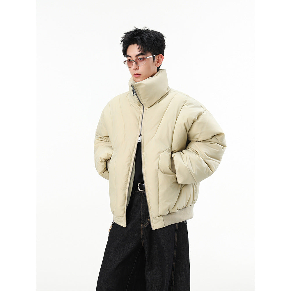 Mens High-neck Cotton Jacket Winter Short-style Streetwear