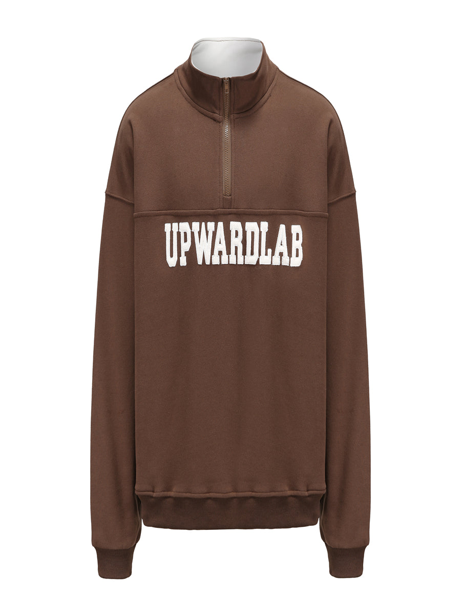 Loose National Tide Brand Half-Zip Lapel Sweater