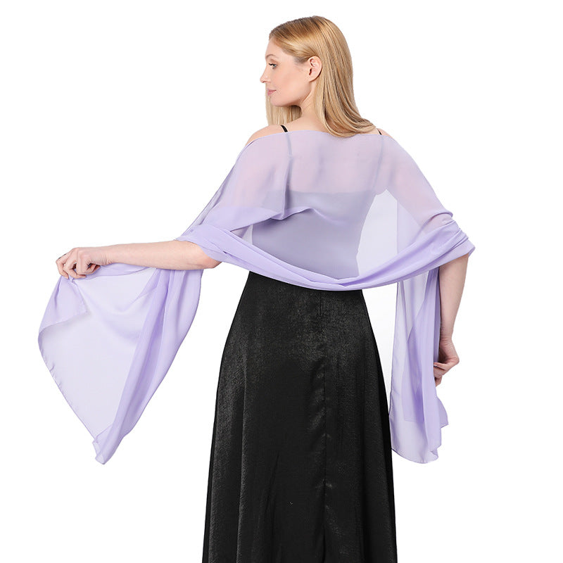 High Quality Solid Color Chiffon Dinner Shawl