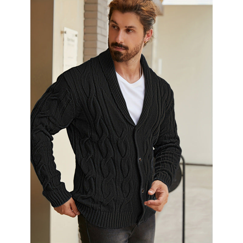 Strikket cardigan med print Afslappet langærmet sweater