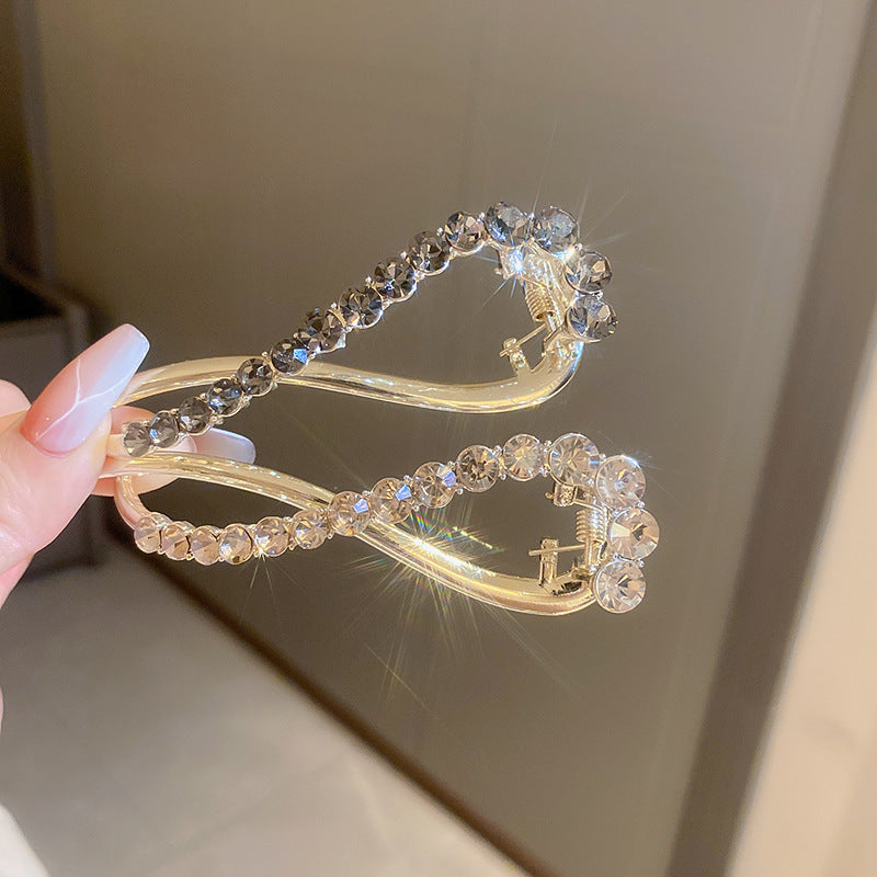 Delicate Diamond Inlaid Geometric Fashion Hairpin Metal