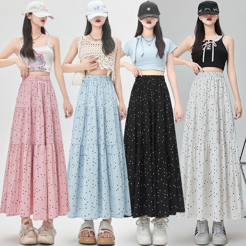 Polka Dot Stitching Skirt Women's Summer