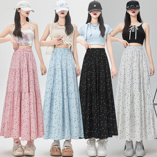 Polka Dot Stitching Skirt Women's Summer