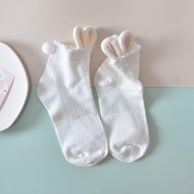 Japanese Cute Women's Solid Color Cotton Socks