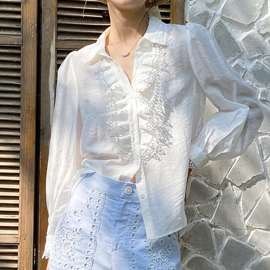 Women's Long Sleeve French Style Design Socialite Style Commuter Women's Shirt European And American