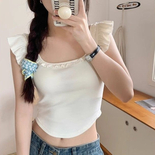 Women's Square Neck Sexy Back Hem Top