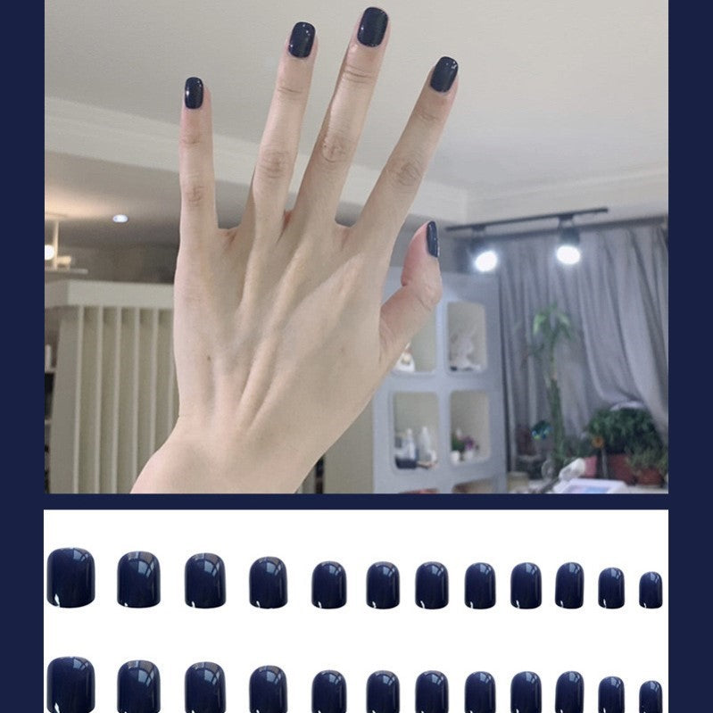 Blue Flame Lengthened European And American Wear Disassembled Nail Art