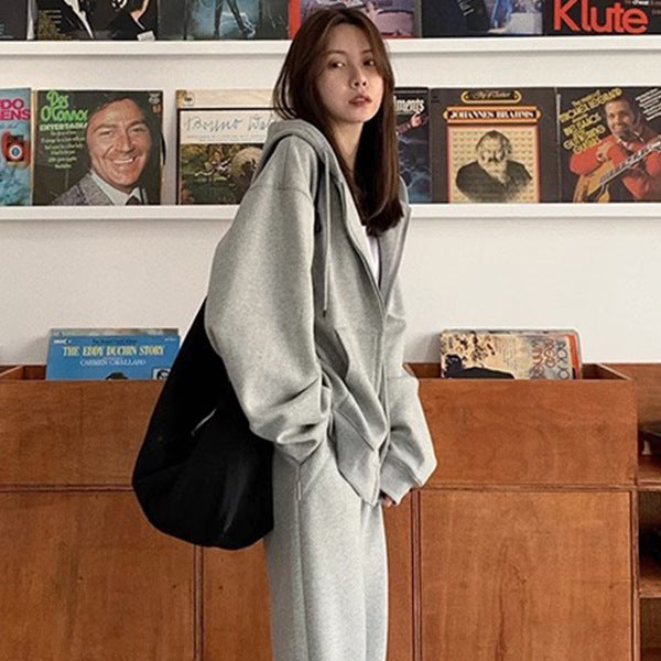Løs og Hættetrøje Cardigan Sweater Frakke Fortykket Casual Stil