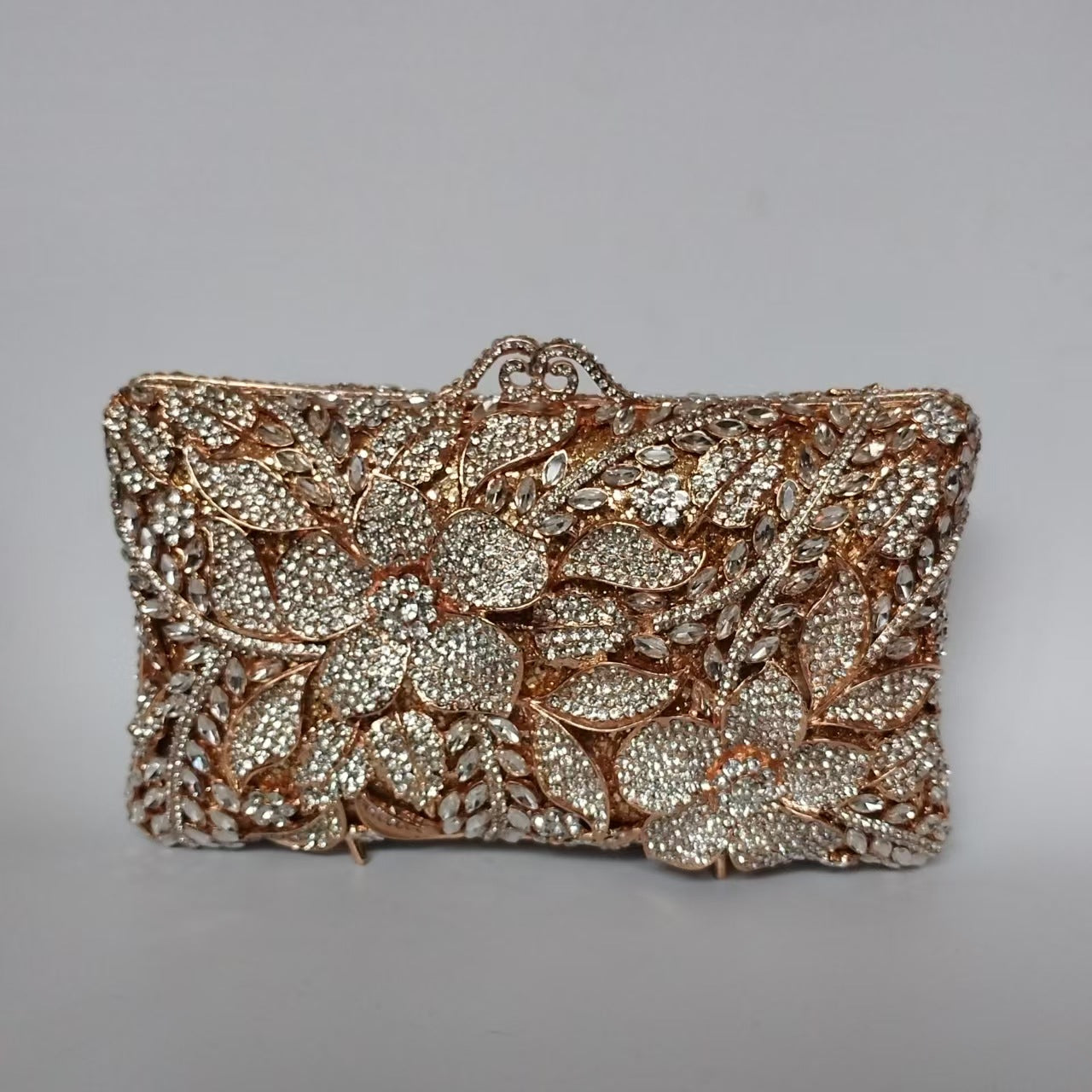 Blomst Diamant Banket Rhinsten Clutch Brude Bryllup Taske