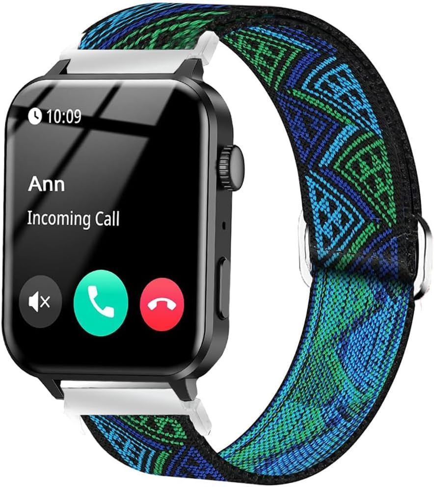 Compatible with IOWODO R30 Pro Bands,  20Mm Stretch Elastics Adjustable Strap Compatible with IOWODO R30 Pro / TOUCHELEX Gaea Series K802 1.28 Smart Watch / RLQA 54 1.83" Smart Watch (Rhomboid