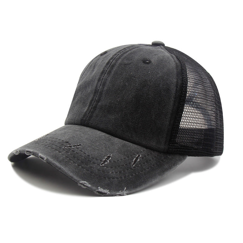 Women's Fashionable All-matching Retro Washed Peaked Cap