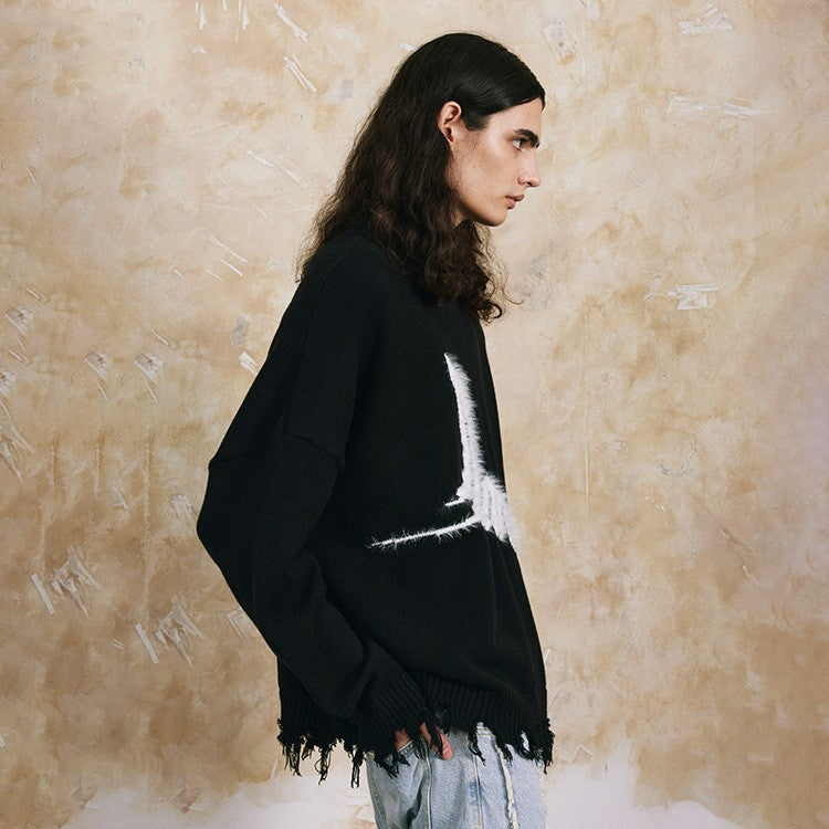 Fashion Brand Double-layer Neckline Casual Sweater