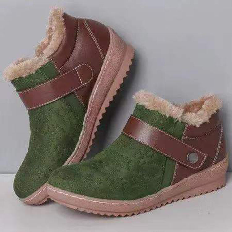 Plus Size Cotton Shoes Round Toe  Fleece Snow Boots