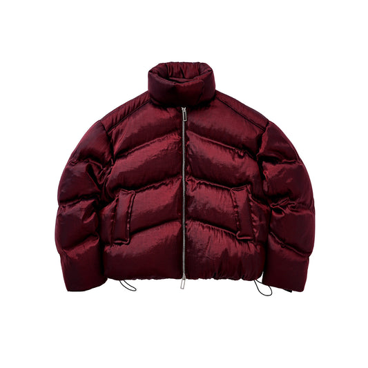 Heavy-duty Liquid-metal-textured Thickened Stand-collar Down Jacket