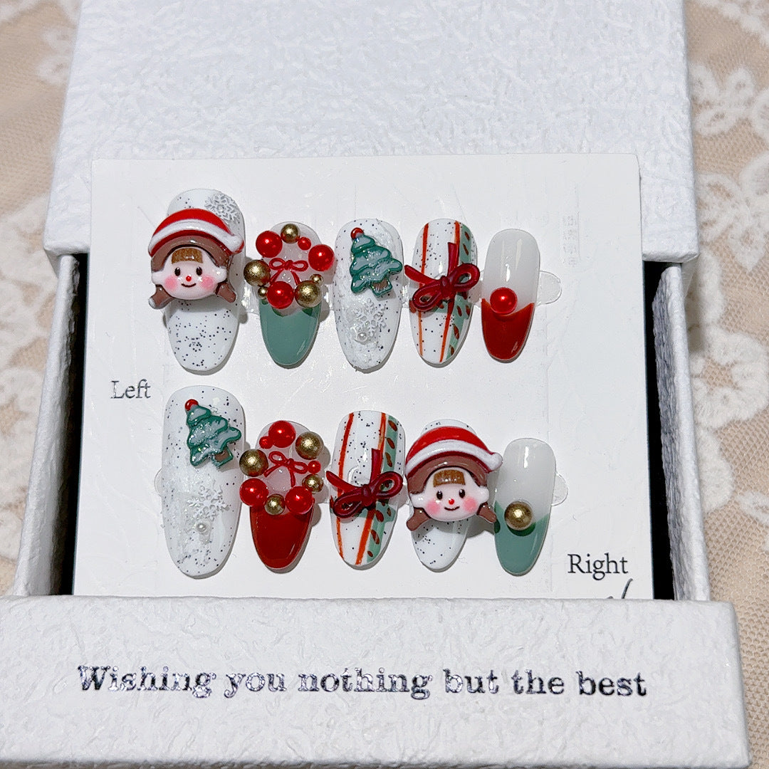 Handmade Christmas Series Wear Nail Detachable Nail Beauty