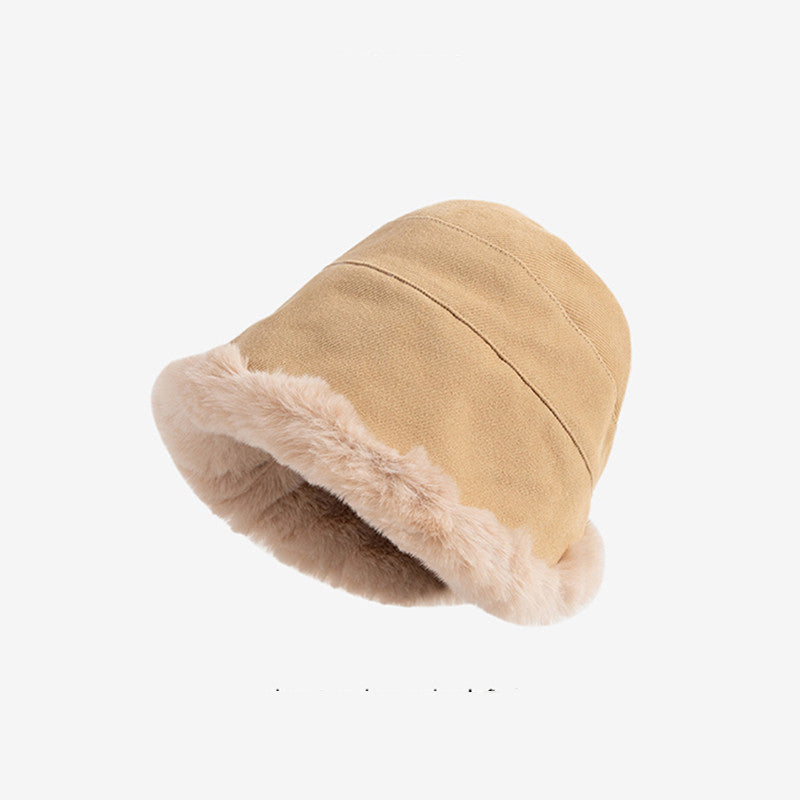 Warm Velvet Fashion Face-covering Basin Hat