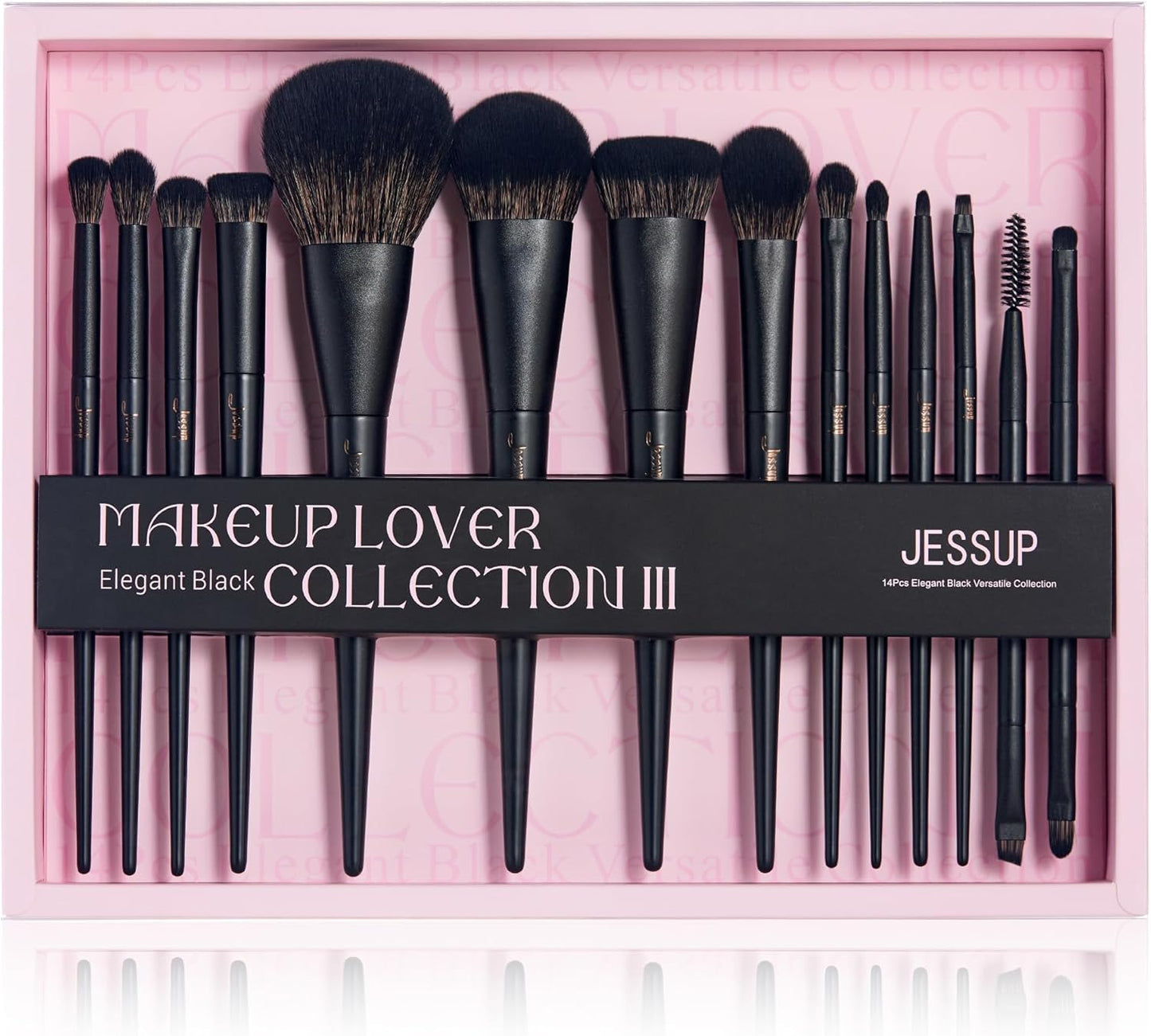 Jessup Brochas De Maquillaje,14 Piezas Set De Brochas De Maquillaje Veganas,Base En Polvo Sombra De Ojos Mezcla Corrector Juego De Brochas Para Pliegues Pinceles Para Delineador De Cejas,T329