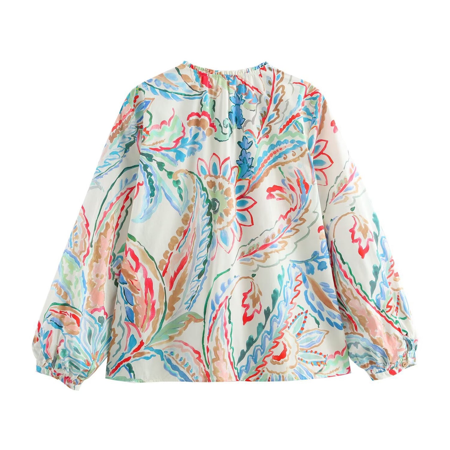 Women's Fashion Casual Loose Printed Poplin Shirt
