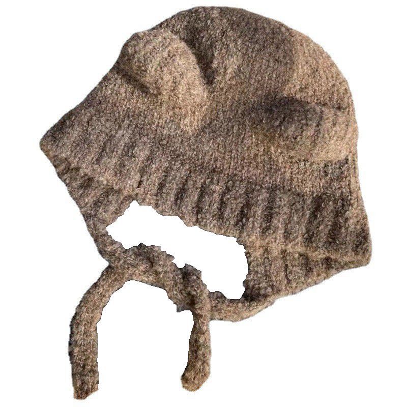 Cute Bear All-matching Warm Woolen Knitted Hat
