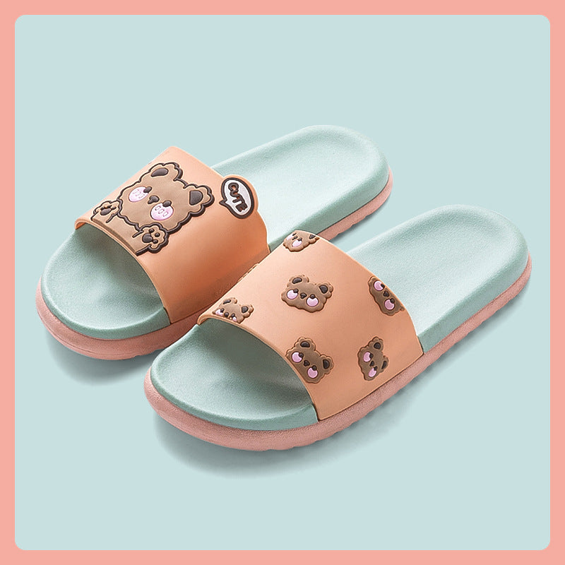 Cute Cartoon Bear Slippers For Men And Women New Non-slip