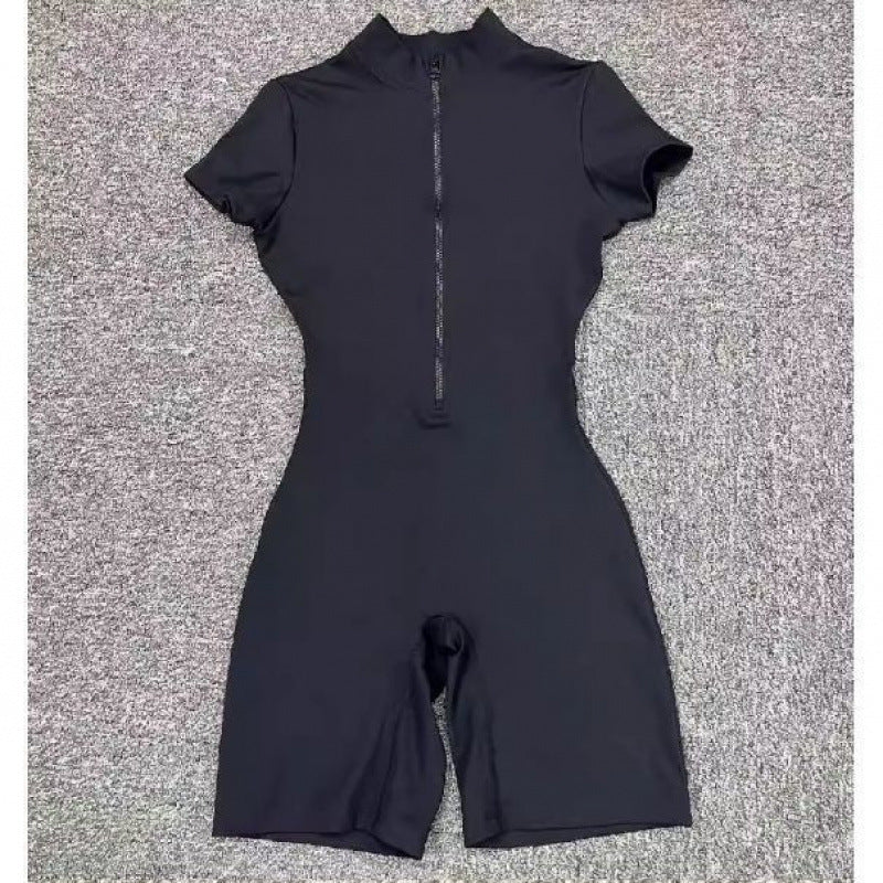 Womens Tight-fitting Dance And Fitness One-piece Shorts